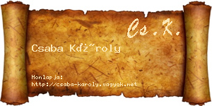 Csaba Károly névjegykártya