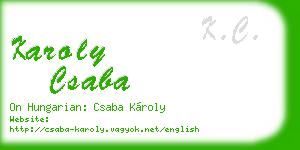 karoly csaba business card